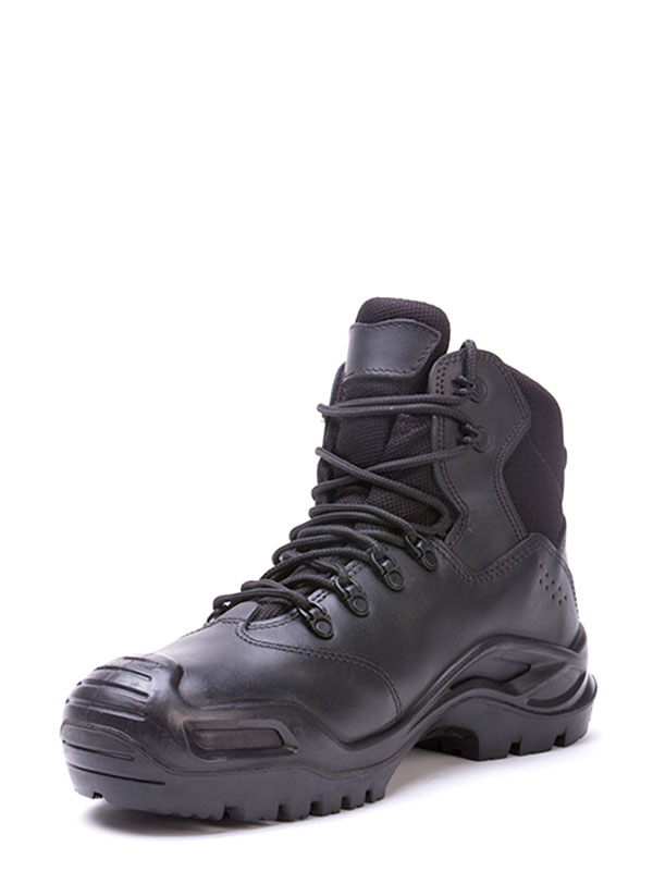 PLASTUN MID GTX Black -Тактические берцы Талан с мембраной GORE-TEX, кожаным верхом и вставками Cordura®, спецобувь для охраны и силовых структур в Казахстане